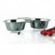 Comedero inoxidable doble 16cm+soporte 0.95 lit.