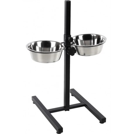 Comedero inox doble exterior 21cm elevado