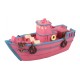 Barco pesca rosa 12x5x6cm