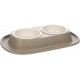 Comedero plástico doble 2x200ml 31x19.5cm Ilko topo