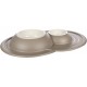 Comedero plástico doble 200+600ml 48x32.5cm Maico topo