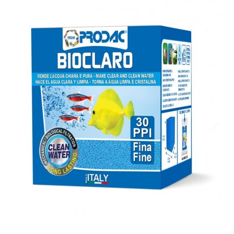 Esponja Bioclaro 10x10x10cm fina 30ppi Prodac