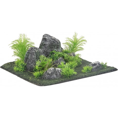 Base decorativa rocas + plantas  29.x29x10cm