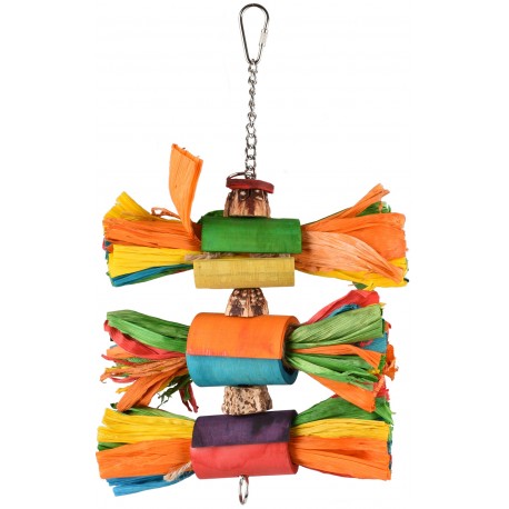 Juguete loro rainbow art madera maiz nueces