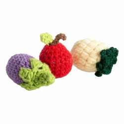 Frutas y verduras croche gato 6cm