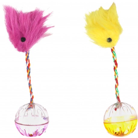 Bola sonajero con plumas 4.4x17cm