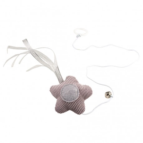 Juguete gato flor con elastico  17cm