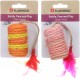 Juguete gato rollo sisal con pluma 25cm
