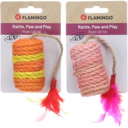 Juguete gato rollo sisal c/pluma 25cm