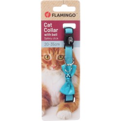 Collar gato con lazo turquesa 20-35cm