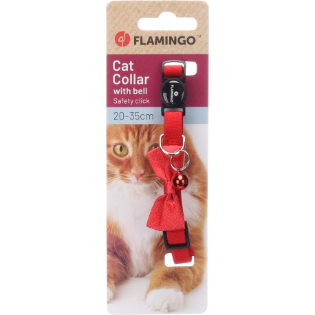 Collar gato con lazo rojo 20-35cm