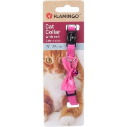 Collar gato con lazo rosa 20-35cm