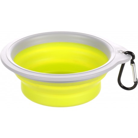 Bebedero-comedero viaje plegable bubbo verde 375ml