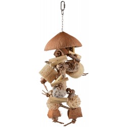 Juguete loro colgante coco 50cm