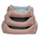 Cuna rectangular pana rosa/gris