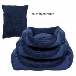 Cuna rectangular felpa azul