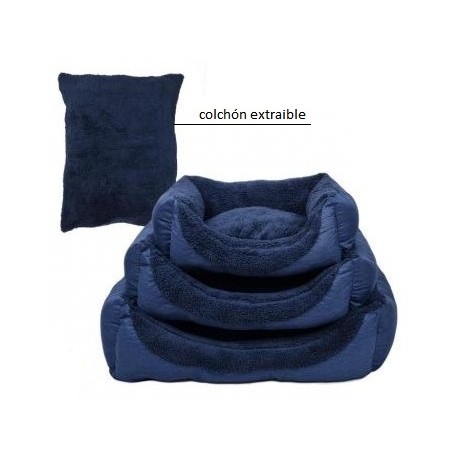 Cuna rectangular felpa azul