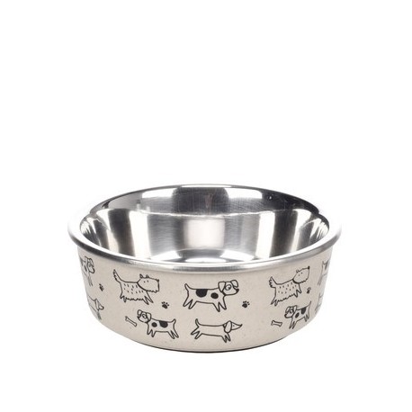 Comedero inoxidable estampado dogs