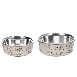 Comedero inoxidable estampado dogs