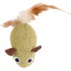 Juguete gato ratón verde tela 17cm