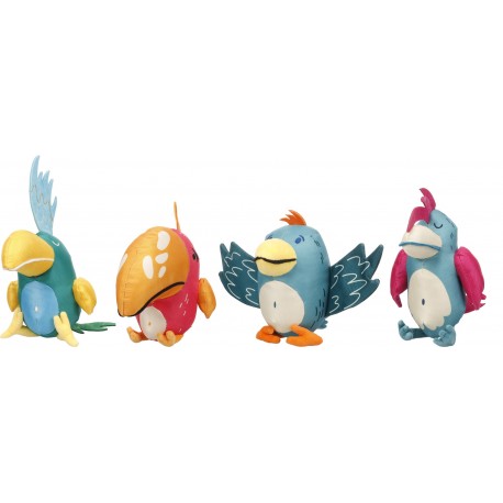 Peluche nylon pájaros surtidos 29cm
