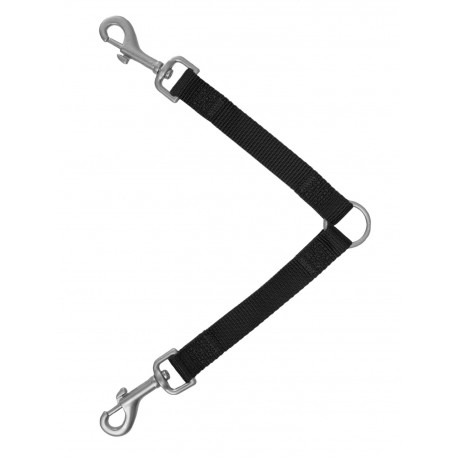 Ramal nylon acople doble 15mmx30cm negro